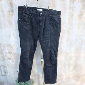 Pierre balmain black moto style jeans Made In Italy